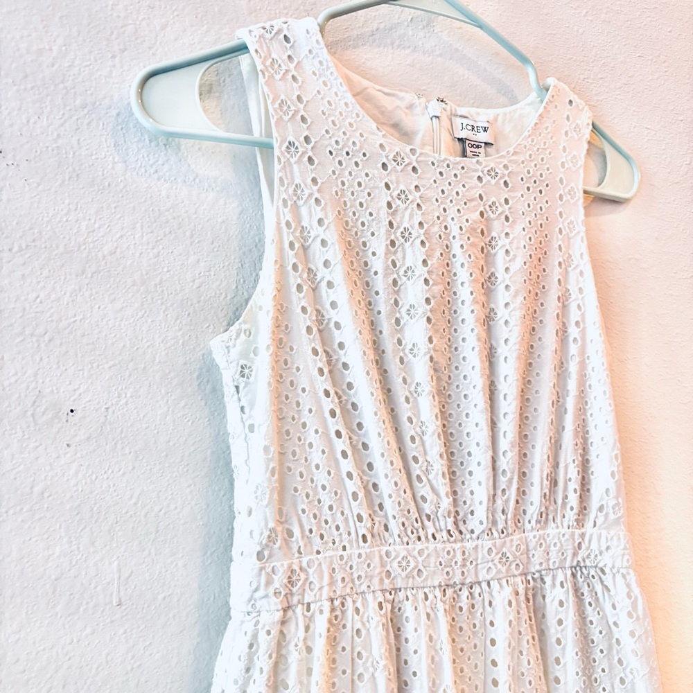 J. Crew White Eyelet Dress— Petite 00 - Picture 6 of 12